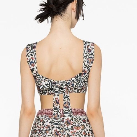 Boteh White Verbena Paisley-print Crop Top - Picture 2 of 8
